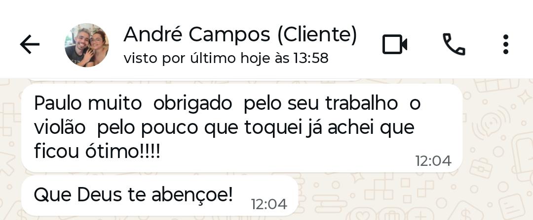 Depoimento de cliente sobre o trabalho do Paulo